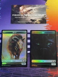 Beast Cat 010 011 Foil Token - MTG - Core Set 2021 M21 - Picture 1 of 1