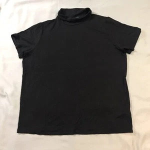 Lauren Ralph Lauren Turtleneck Womens 1X Black Short Sleeve Viscose Blend - Picture 1 of 7