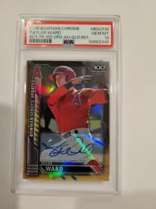 2016 BOWMAN CHROME SIGNATURE TOP 100 GOLD REF TAYLOR WARD BSU-TW 14/50 - Picture 1 of 2
