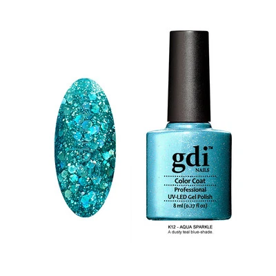 gdi nails "Aqua Sparkle GDIKK012 " Diamond Glitters UV LED Nail Gel Polish UK - Image 1 of 3