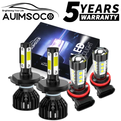 Kit combo de faróis de LED brilhantes + lâmpadas de neblina para Toyota Highlander 2008-2010 - Imagem 1 de 4