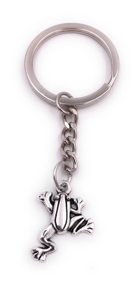 Frosch Kröte Wetterfrosch Schlüsselanhänger Anhänger Silber aus Metall - Bild 1 von 1