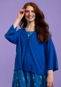 Gudrun Sjoden Size L UK 16-18 Bright Blue Cardigan in Pure Linen: 50" Bust - Picture 1 of 17