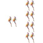  10 pcs Parrot Lapel Pin Shawl Brooch Pin Hat Clothing Lapel Pin Colorful Parrot