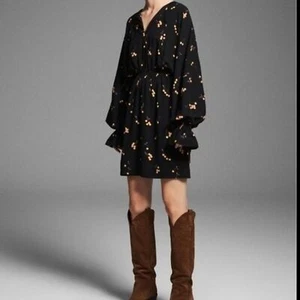 Vestido Baum und Horsegarten Ariana Negro Manga Larga Estampado Cereza EU 34 US 4 or S - Imagen 1 de 14
