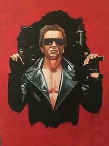Unique The Terminator Movie Arnold Schwarzenegger Hand Painted Acrylic Poster - Picture 1 of 6
