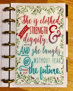 Proverbs *Clothed in Strength* Quote DASHBOARD 4 use with the MINI Happy Planner - Picture 1 of 2