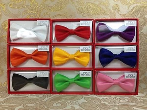 9 Colors New Clip-on Kids Boys Girls Wedding Party Pre Tie Tuxedo Suit Bowtie - Picture 1 of 32