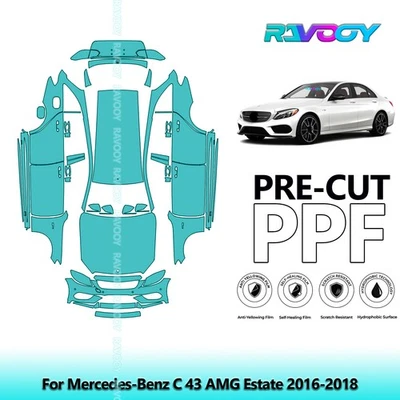 Película de protección de pintura precortada PPF para Mercedes-Benz C 43 AMG Estate 2016-2018 Foto 1 de 4