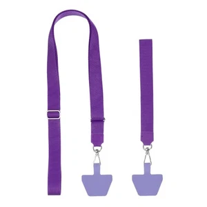 2Pcs Phone Lanyard with Wrist Strap and 2 Patches, Purple - Zdjęcie 1 z 6