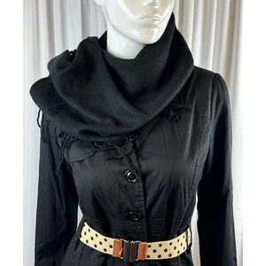New York & Company Infinity Fringe Scarf Black OS Cottagecore cold weather 67-05 - Picture 1 of 9