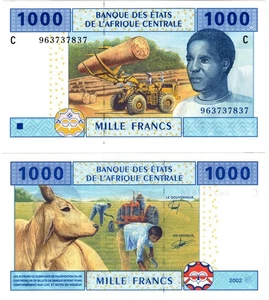 2022 (2002) Central African States Banknote P607 ce 1000 Francs Chad - Picture 1 of 1
