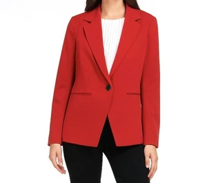 Shopbop Bop Basics Blazer Rosso Singolo Bottone Manica Lunga Taglia S - Foto 1 di 9