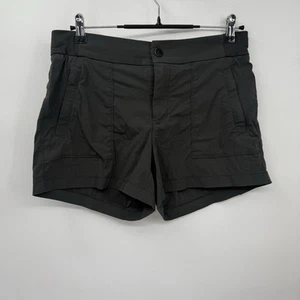 ATHLETA Charcoal NYLON SPANDEX SHORTS WITH ZIPPERED POCKETS SIZE 6 - Picture 1 of 9