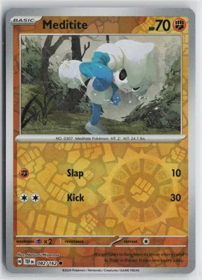 Pokemon Meditite 082/162 SV05: Temporal Forces Common card NM - Image 1 of 2