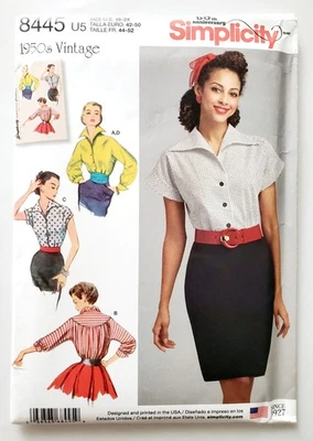 SIMPLICITY Sewing Pattern 8445, Vintage, 50's, Blouse, Cummerbund, Top, 16-24 - Image 1 of 4