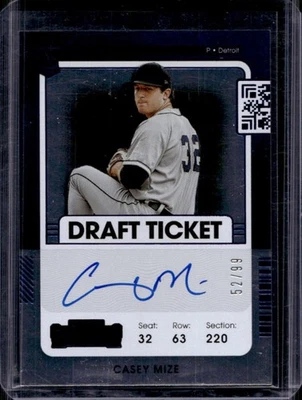 2021 Contenders Casey Mize Draft Ticket Blue A Rookie RC Auto #52/99 Tigers - Image 1 of 2
