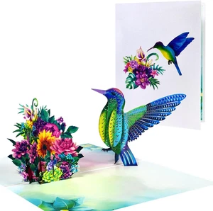 3D Hummingbird Pop up Cards - Happy Birthday, Father'S Day, Anniversary, Valenti - Picture 1 of 12