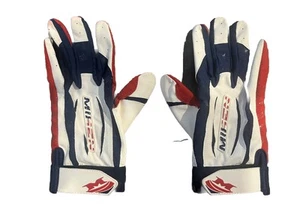 Guantes de Bateo Miken Carreras Adulto Grande Rojo Blanco Azul Béisbol Softbol - ¡BONITOS!! - Imagen 1 de 4