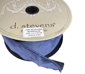 d stevens Velvet Light Blue 2.5" X 10 Y Wire Edge Ribbon - Picture 1 of 5