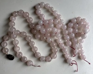 Lot Of Loose 10mm Beads Pink Jade Or Quartz from Antique Chinese Necklace - Picture 1 of 11
