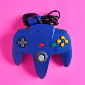 Official Nintendo 64 BLUE Controller AUTHENTIC ๐พ OEM N64 Remote NUS-005 USED - Picture 1 of 1