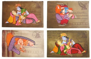 Indische Miniatur Malerei MOGHUL ART auf alten original Postkarten Gemälde India - Bild 1 von 5