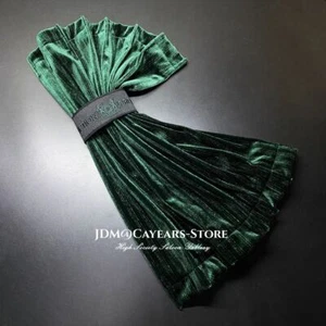 JDM Junction Produce Green Pleuche Velvet Car Curtains Window Shade Valance 60S - Picture 1 of 8