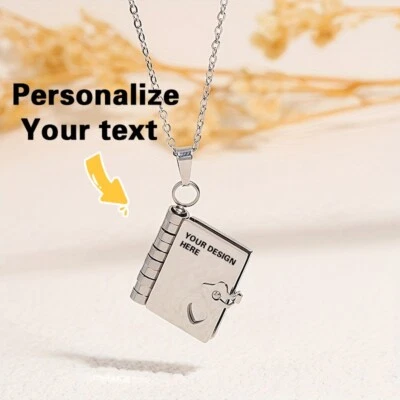 Regalos Personalizados | Elegante Collar Libro Medallón en Forma de Corazón Regalos de Pascua Foto 1 de 4