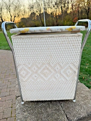 Vintage Mid Century Wicker Baby Laundry Clothes Hamper Nursery Badger Basket Co. - Image 1 of 4