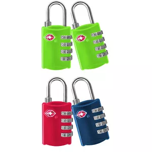 2x TSA-Gepäckschlösser Grün oder Rot/Blau 4-Stellig Kofferschloss Zahlenschloss - Bild 1 von 11