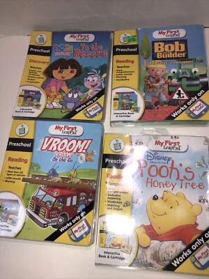 Leap Frog For My First Leap Pad  Pooh Bob Dora Vroom Lot Of 4 - Image 1 of 4