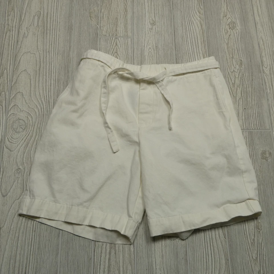 Polo Ralph Lauren Shorts Womens Size 32 White Cotton Hemp Belted Chino - Image 1 of 4