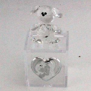 25803 Bomboniere Scatoline plastica con Orsetto in cristallo Madonna Trasparente - Foto 1 di 1