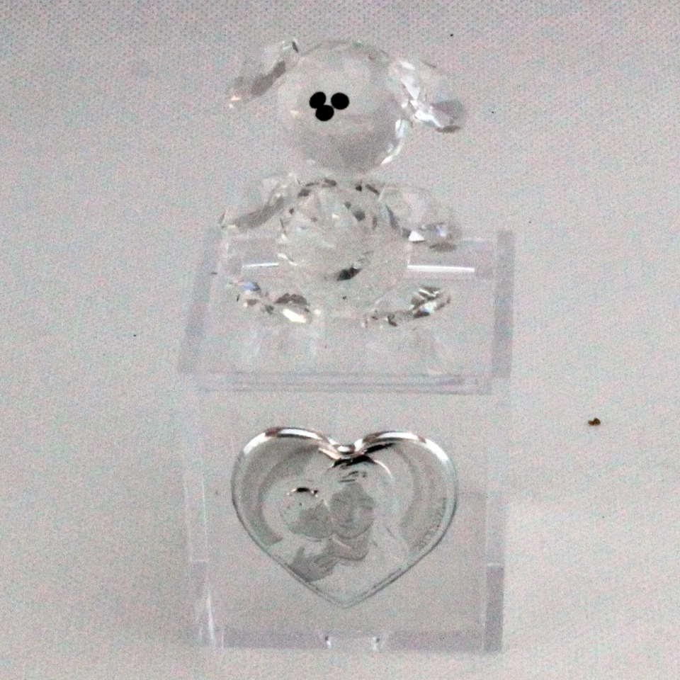 25803 Bomboniere Scatoline plastica con Orsetto in cristallo Madonna Trasparente - Immagine 1 di 1