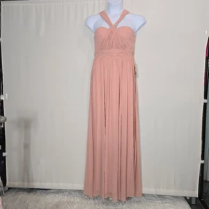 Birdy grau Chiffon Dusty Rose Grace wandelbar fließend Kleid Medium - Bild 1 von 7