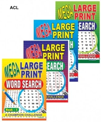 A4 Word Search Mega Large Print Puzzles Books Lots of PUZZLES with SOLUTIONS - Image 1 of 4