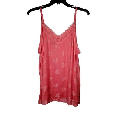 NUEVO CON ETIQUETAS Torrid Swing Cami Jacquard Encaje Amor Día de San Valentín Corazones Rosa Talla 3X Foto 1 de 4