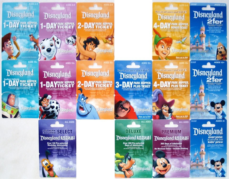 15 Different DISNEYLAND Passport Disney Gift Cards 2007: Mickey, Pluto, Buzz etc - Image 1 of 1