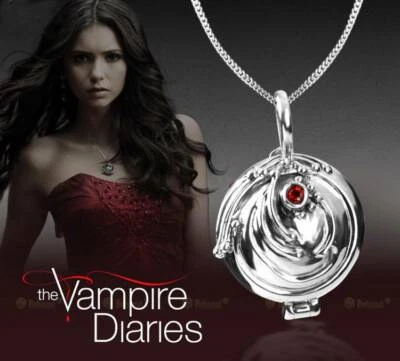 The Vampire Diaries Elena Gilbert Antique Silver Locket/Pendant & Chain Set - Image 1 of 4