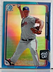 2015 BOWMAN CHROME JAKE JOHANSEN BLUE REFRACTOR /150