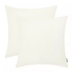 Chenille Throw Pillow Covers 22x22 Inches - Cream Chenille Pillow Covers Pack... - Picture 1 of 5