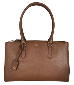 Radley Bag Tan Brown Large Zip Top Handle Shoulder Work Handbag Hampstead - Picture 1 of 10