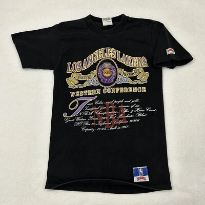 Camiseta Negra Vintage Nuez Moscada LA Los Angeles Lakers Conferencia Oeste Juvenil M Foto 1 de 4