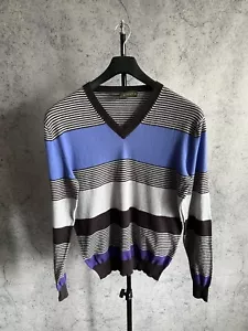 Maglione Vintage Etro Milano Scollo V Multicolore Uomo Taglia M Lusso Manica Lunga - Foto 1 di 13
