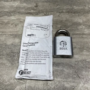 Best Stanley 41B72L Interchangeable Core Brass Body Padlock, 3/8” Shkl, No Keys - Picture 1 of 7