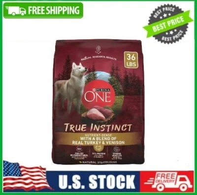 Purina One True Instinct Dry Dog Food for Adult Dogs, Real Turkey&Venison, 36 lb - Image 1 of 4