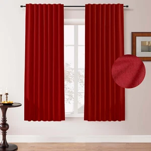 Blackout Curtains for Bedroom Christmas Decorative Indoor Holiday Red Curtain fo - Picture 1 of 7