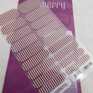 Jamberry Marsala Stripe A153 Activated Nail Wrap Full Sheet Retired  - Picture 1 of 1