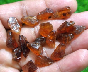 17 Pcs Lot Top Orange Hessonite Garnet Raw 12-16 mm Loose Gemstone For Jewelry - Picture 1 of 6